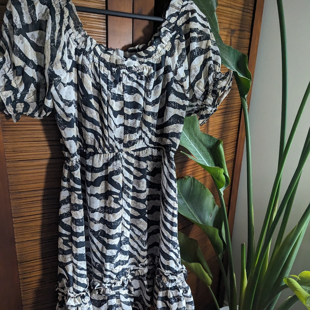 NWT Walter Baker "Shay Dress" - Zebra Batik Print